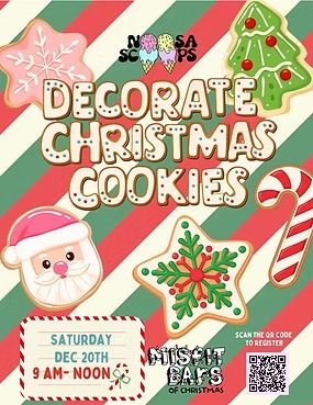 Misfit Bars of Christmas Crawl, Decorate Christmas Cookies at Noosa Scoops