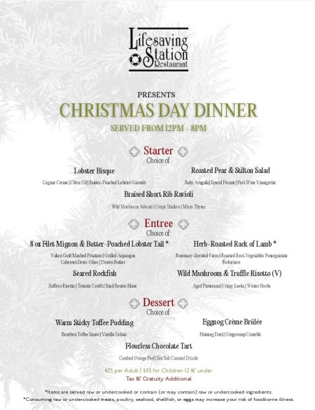 Sanderling Resort, Christmas Day Dinner
