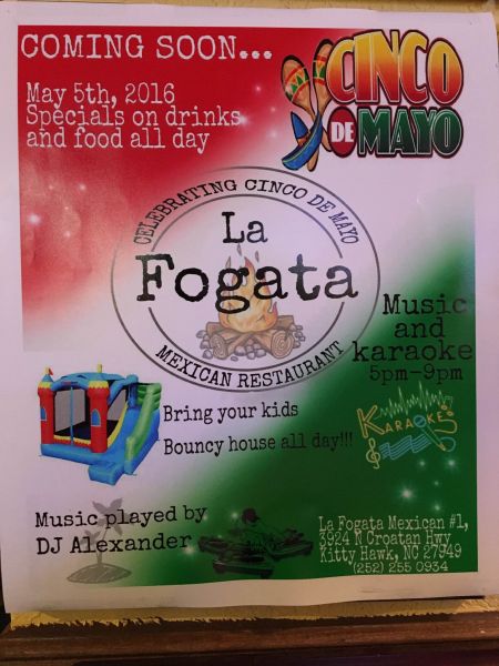 La Fogata Mexican Restaurant Kitty Hawk, Cinco de Mayo