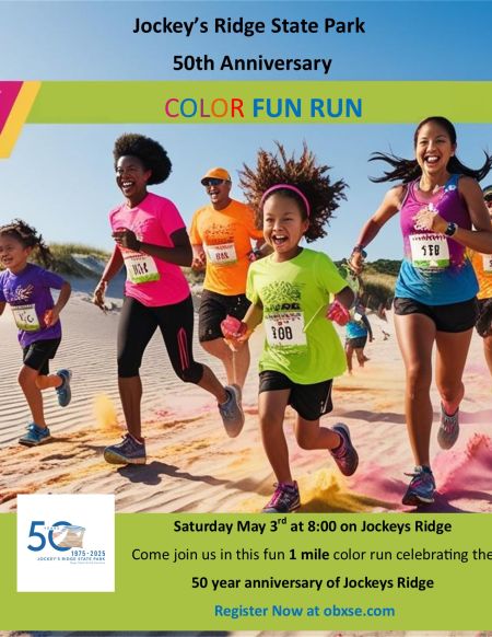 Outer Banks Sporting Events, JRSP 50th Anniversary Color Fun Run