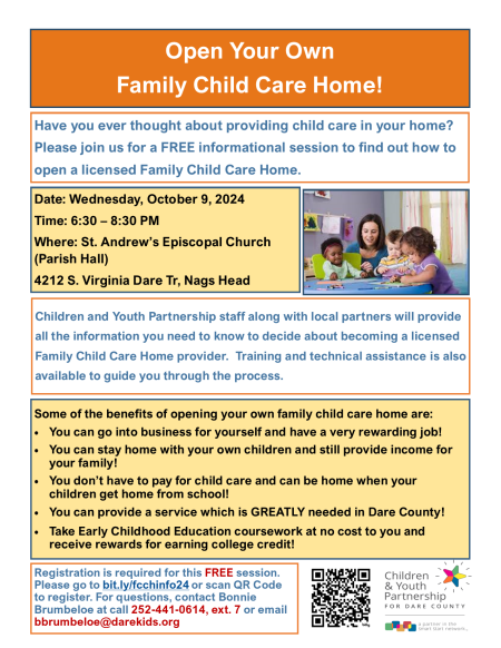 Children and Youth Partnership, Open Your Own Family Child Care Home!