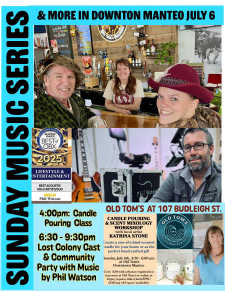 Old Tom's Beer, Wine & Provisions, Lost Colony Cast & Community Party with Live Music by Phil Watson