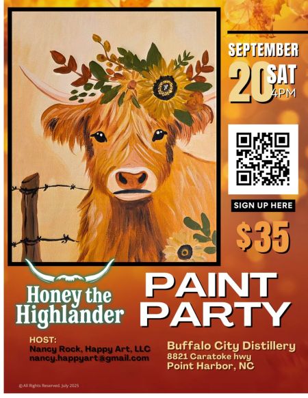 Buffalo City Distillery, "Honey the Highlander" Sip & Paint