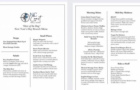 NC Coast Grill & Bar, Hair of the Dog New Year’s Day Brunch