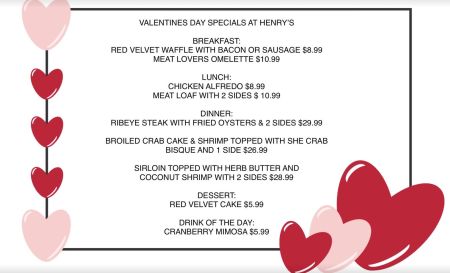 Henry's Restaurant, Valentine's Day