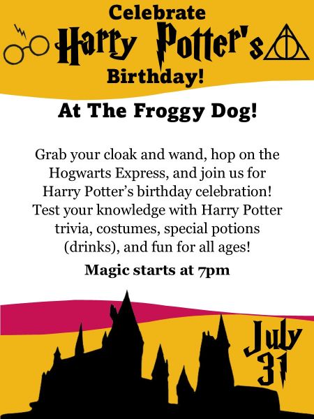 The Froggy Dog Restaurant & Pub, Harry Potter Trivia Challenge