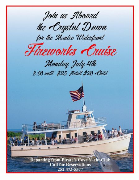 Crystal Dawn Head Boat Fishing and Evening Cruise, Fireworks Cruise