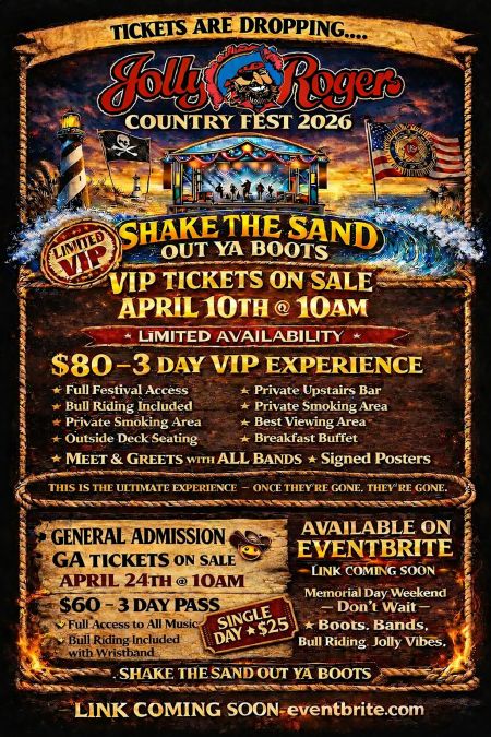 Jolly Roger Restaurant, Shake the Sand Out Ya Boots Country Fest!