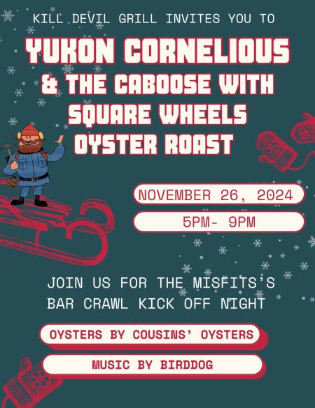 Misfit Bars of Christmas Crawl, Oyster Roast at Kill Devil Grill