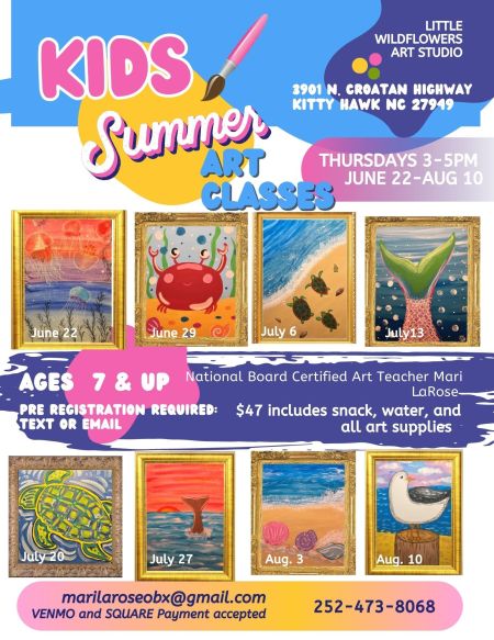 OBX Events, Kids Summer Art Classes