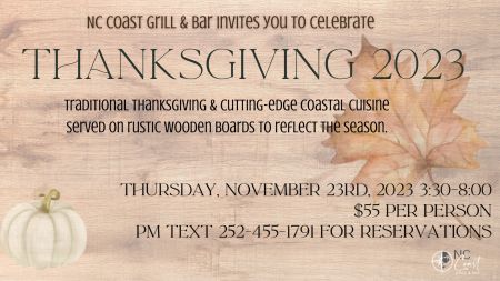 NC Coast Grill & Bar, Thanksgiving 2023