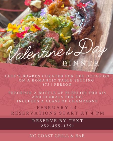 NC Coast Grill & Bar, Valentine's Day Dinner