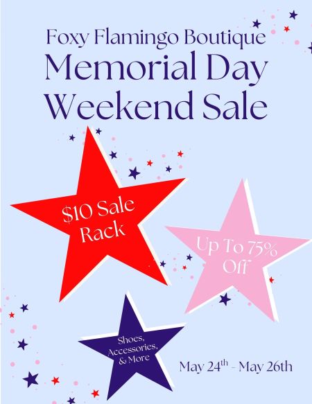 Foxy Flamingo Boutique, Memorial Day Sale