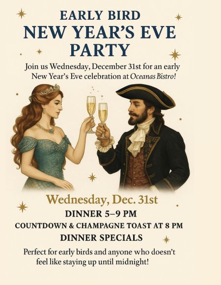 Oceanas Bistro, Early Bird New Year's Eve Party