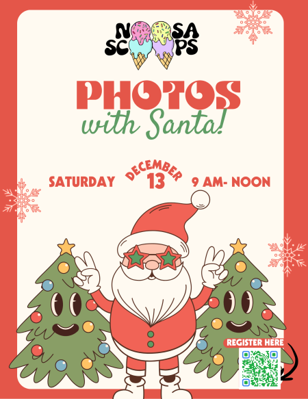 Misfit Bars of Christmas Crawl, Photos with Santa at Noosa Scoops