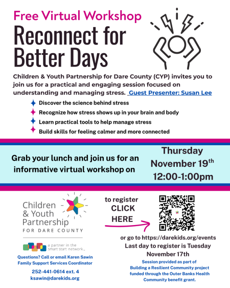 Children and Youth Partnership, Reconnect for Better Days Virtual Workshop