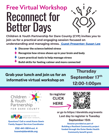 Children and Youth Partnership, Reconnect for Better Days Virtual Workshop