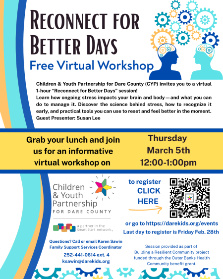 Children and Youth Partnership, Reconnect for Better Days Virtual Workshop