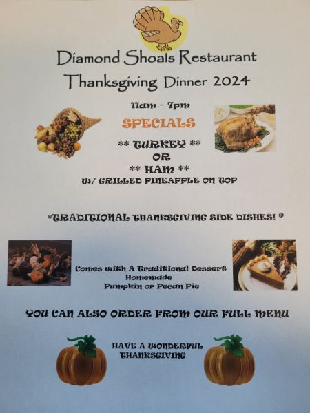 Diamond Shoals Restaurant & Sushi Bar, Thanksgiving Dinner
