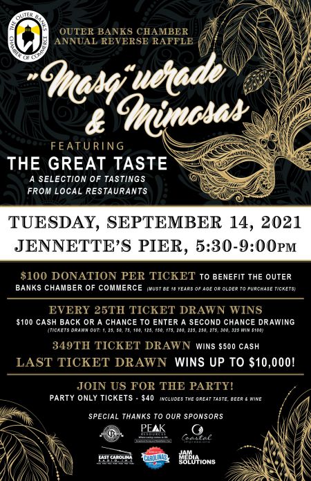 Outer Banks Chamber of Commerce, Masquerade & Mimosas Annual Reverse Raffle