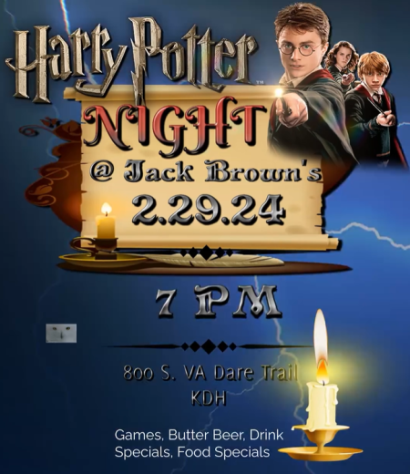 Jack Brown's Beer & Burger Joint, Harry Potter Night