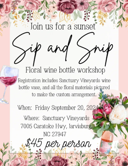 Sanctuary Vineyards, Sunset Sip & Snip