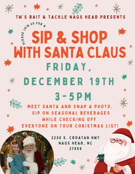 TW’s Bait & Tackle, Sip & Shop with Santa Claus