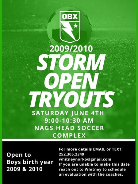 OBX Events, 2009/2010 Boys OBX Storm Open Tryouts