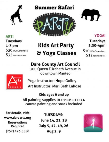Dare County Arts Council, Kids Yoga Class