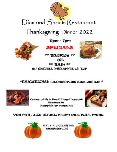 Diamond Shoals Restaurant, Thanksgiving Dinner