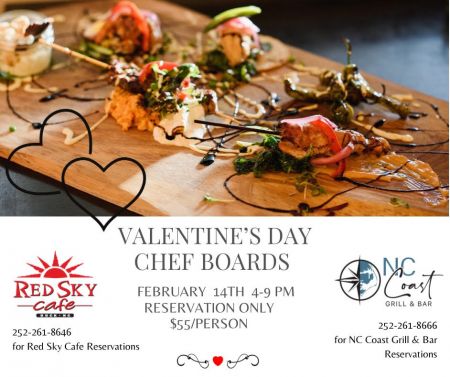 Red Sky Casual Dining & Cocktails, Valentine's Day Chef Boards