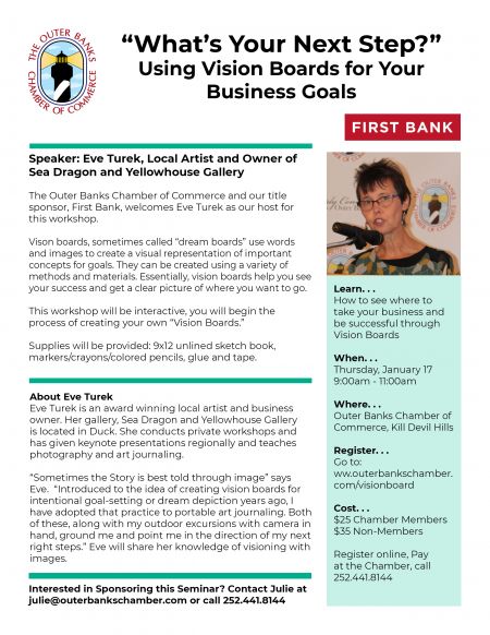 Outer Banks Chamber of Commerce, "What's Your Next Step" Vision Board