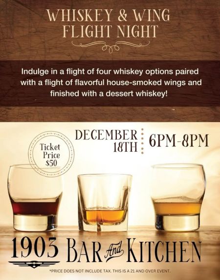 1903 Bar and Kitchen, Whiskey & Wing Flight Night