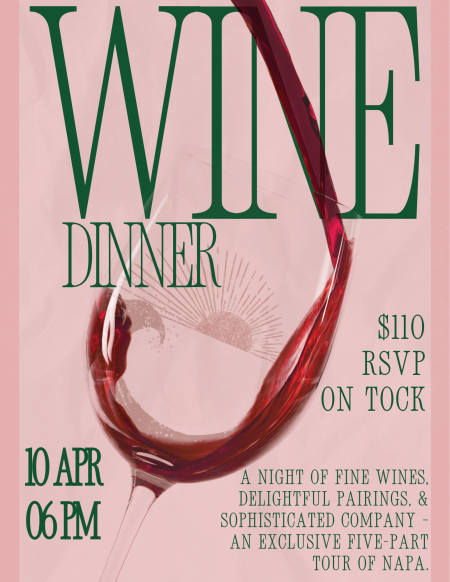 Cafe Pamlico, Spring Wine Dinner, A Journey Through Napa