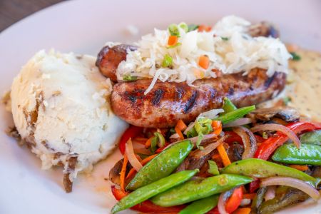 Outer Banks Brewing Station, Bratwurst Sausage Plate