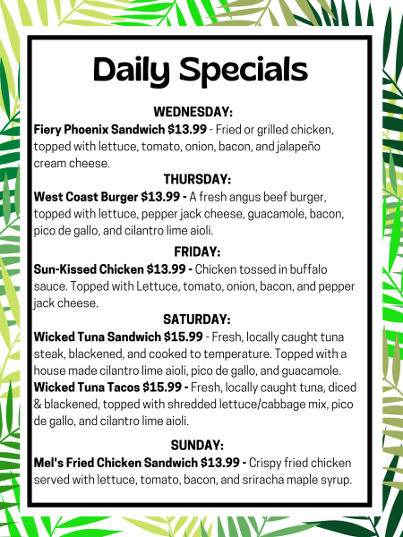 Fish Heads Bar & Grill, Daily Specials