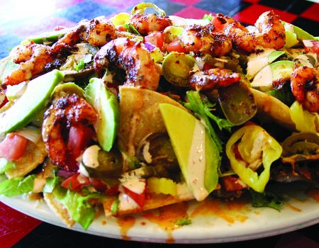 Gaffer’s Restaurant on Ocracoke Island, Blackened Shrimp Nachos