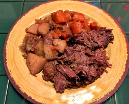 Jolly Roger Restaurant, Pot Roast with Roasted Potatoes and Carrots