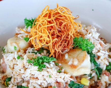 Black Pelican Oceanfront Restaurant, Wanchese Fishermans’ Risotto
