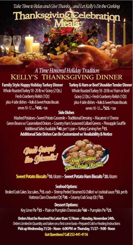Kelly's Outer Banks Catering, Thanksgiving Celebration Meals