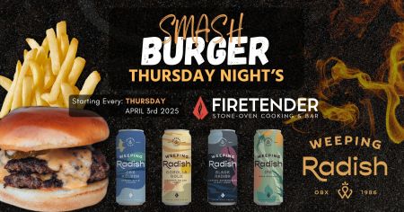 Firetender Stone-Oven Cooking & Bar, Smash Burger Night