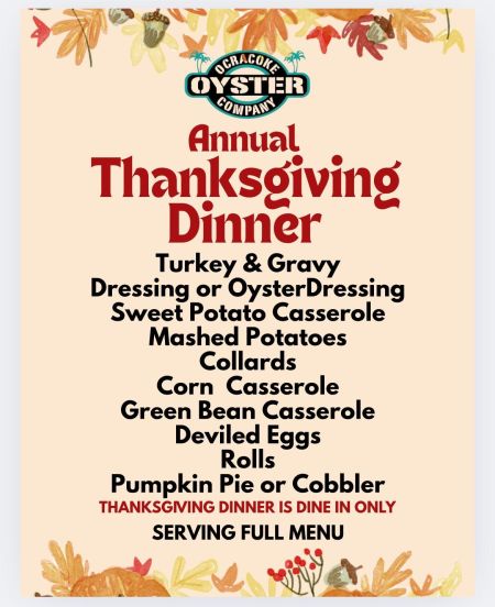 Ocracoke Oyster Company, Annual Thanksgiving Dinner