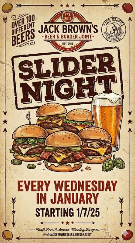 Jack Brown's Beer & Burger Joint, Slider Night - Tournament Shutdown