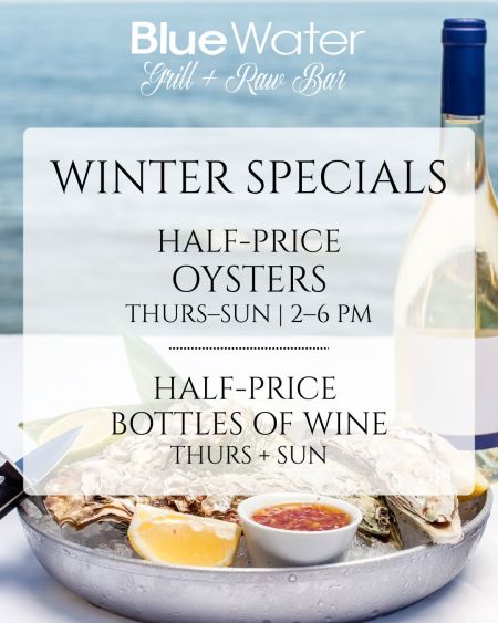 Blue Water Grill & Raw Bar, Half-priced Bottles of Wine