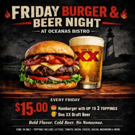 Oceanas Bistro, Friday Burger Night