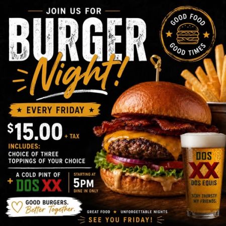 Oceanas Bistro, Friday Burger Night