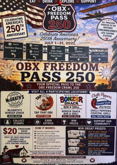 Bonzer Shack Bar & Grill, OBX Freedom Pass 250 Raffle