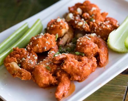 Black Pelican Oceanfront Restaurant, Buffalo Shrimp Happy Hour