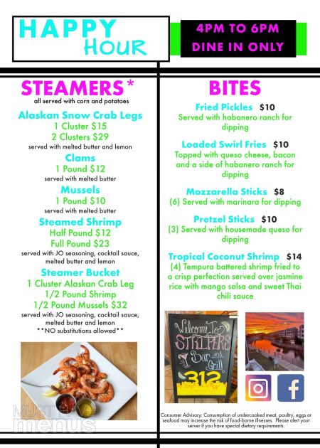 Stripers Bar & Grille Manteo, Happy Hour