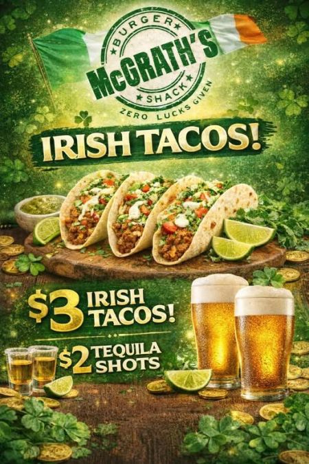 McGrath's Burger Shack, $2 Tequila Shots
